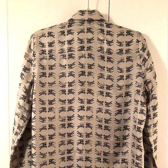 Burberry prosum collection gray silk blouse with the prosum logo horse - Picture 3 of 9